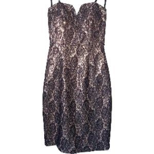 Special Occasion Gold Sequin all over Lace Strapless Dress for Women